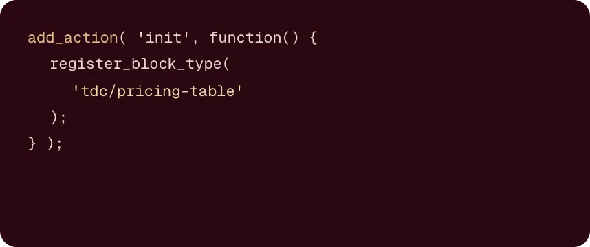 Custom development code snippet