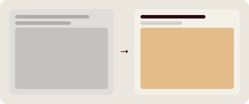 Before and after website redesign